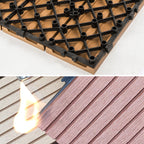 Modern plastic wood laminate deck outdoors, mold-resistant laminate