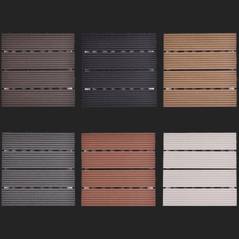 Modern plastic wood laminate deck outdoors, mold-resistant laminate