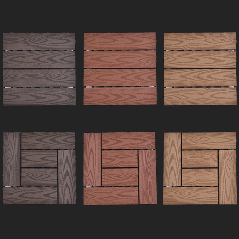 Modern plastic wood laminate deck outdoors, mold-resistant laminate