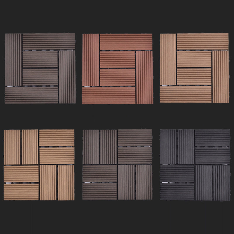 Modern plastic wood laminate decking outdoors, mold-resistant laminate