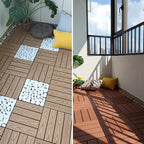 Modern plastic wood laminate deck outdoors, mold-resistant laminate