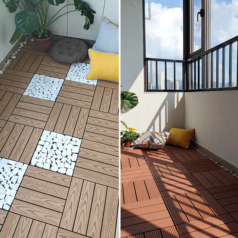 Modern plastic wood laminate decking outdoors, mold-resistant laminate