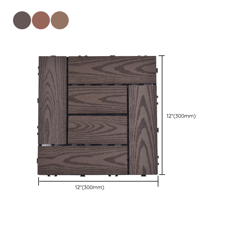 Modern plastic wood laminate deck outdoors, mold-resistant laminate