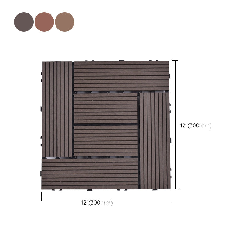 Modern plastic wood laminate deck outdoors, mold-resistant laminate