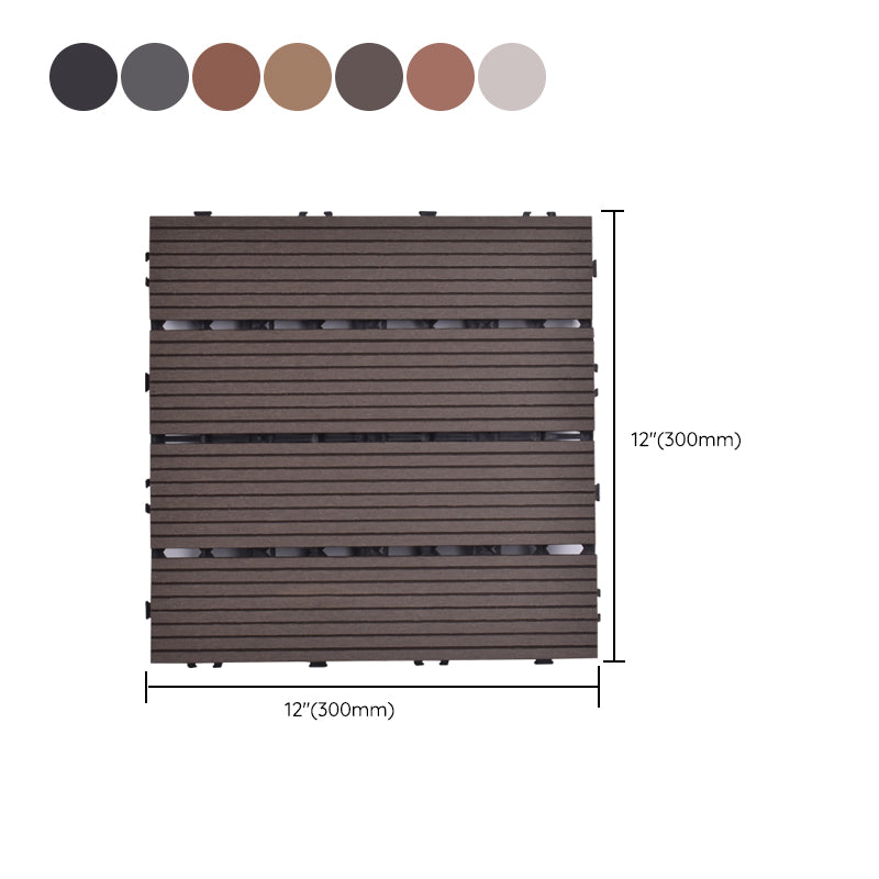 Modern plastic wood laminate deck outdoors, mold-resistant laminate