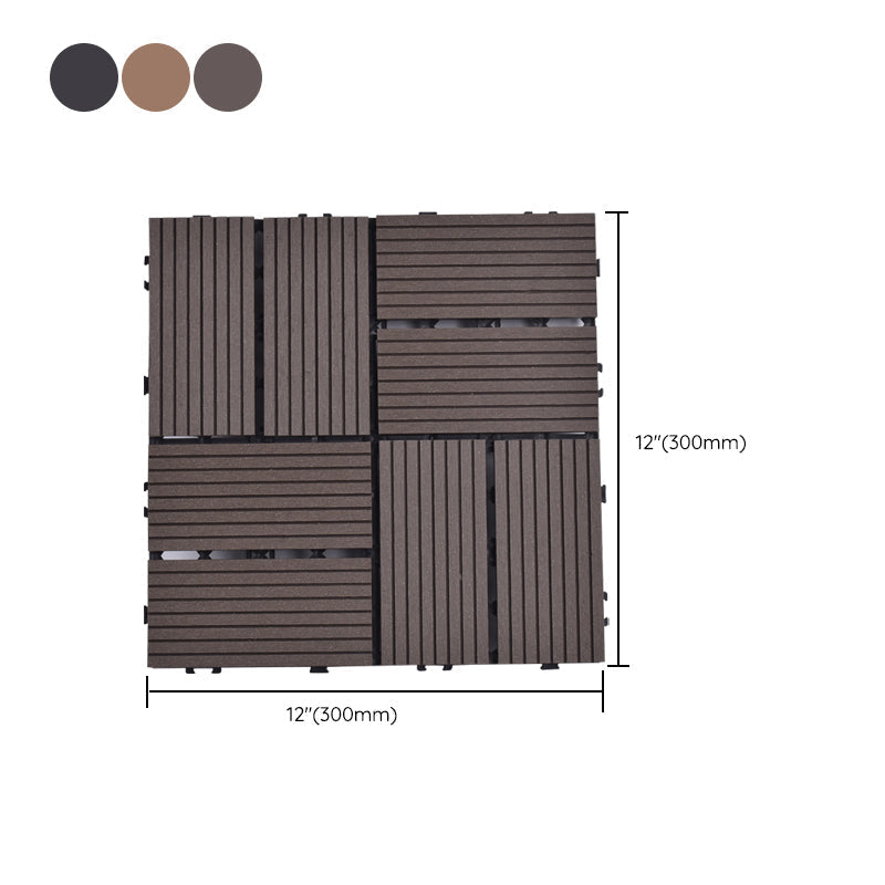 Modern plastic wood laminate deck outdoors, mold-resistant laminate