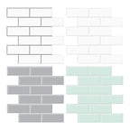 Tile Peel & Stick Rectangle Waterproof Solid Plastic Peel & Stick Subway Tile for Shower