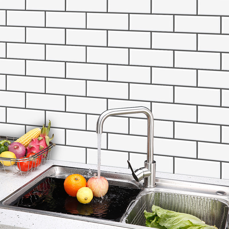 Tile Peel & Stick Rectangle Waterproof Solid Plastic Peel & Stick Subway Tile for Shower