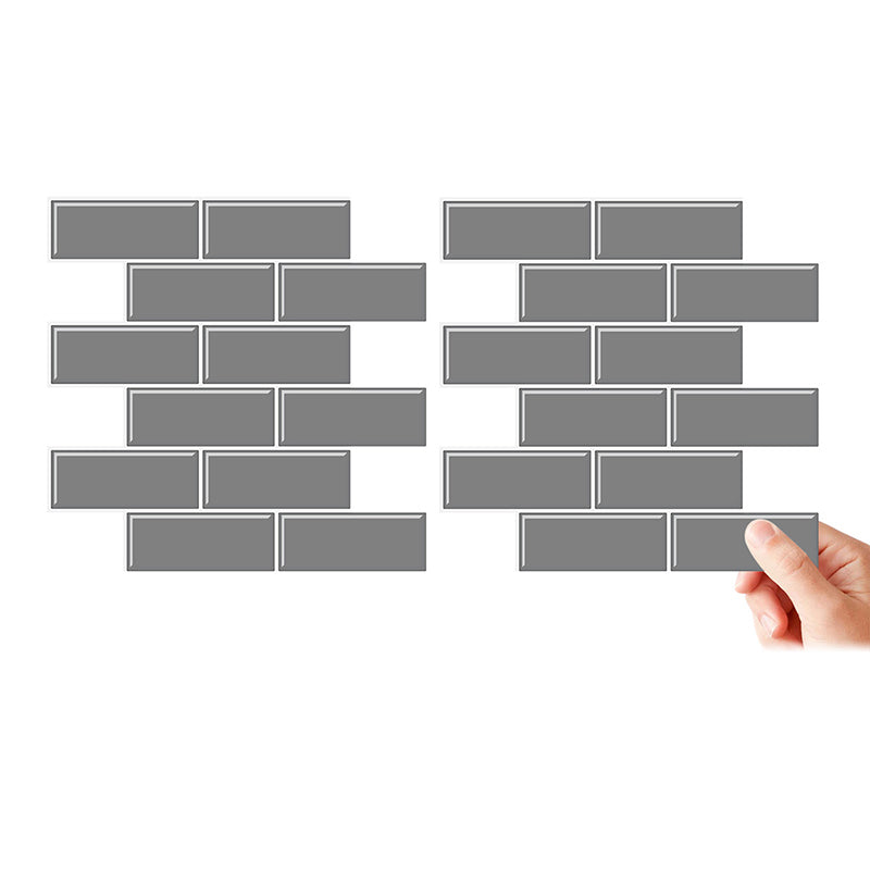 Tile Peel & Stick Rectangle Waterproof Solid Plastic Peel & Stick Subway Tile for Shower