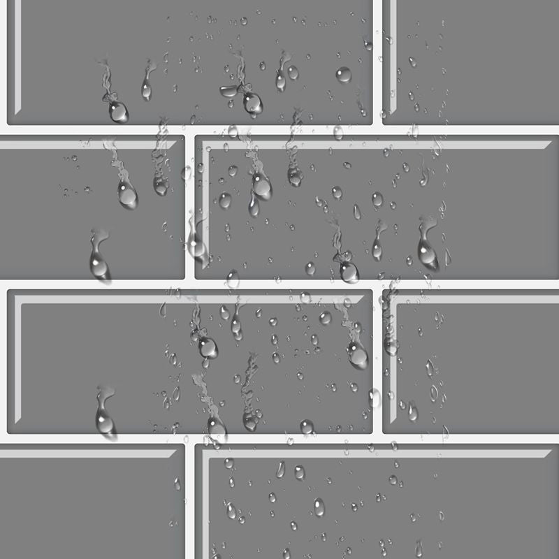 Tile Peel & Stick Rectangle Waterproof Solid Plastic Peel & Stick Subway Tile for Shower