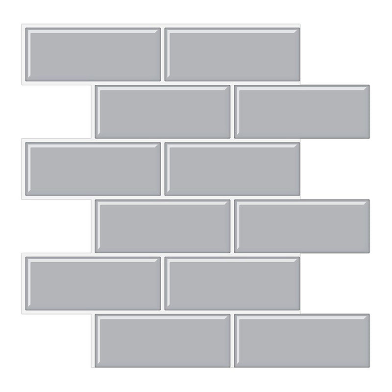 Tile Peel & Stick Rectangle Waterproof Solid Plastic Peel & Stick Subway Tile for Shower