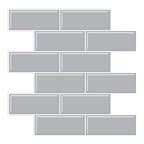 Tile Peel & Stick Rectangle Waterproof Solid Plastic Peel & Stick Subway Tile for Shower