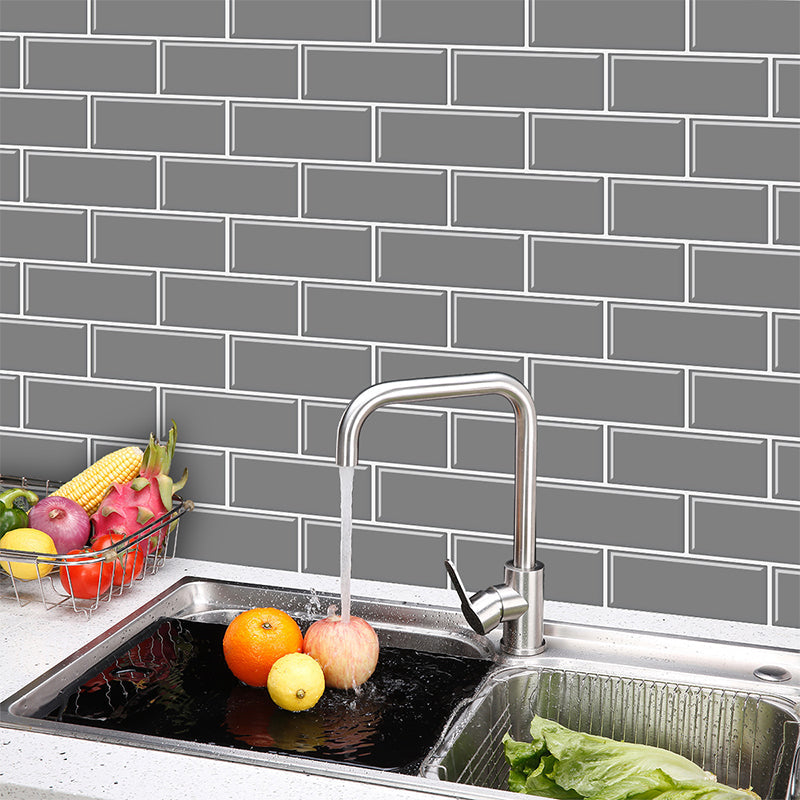 Tile Peel & Stick Rectangle Waterproof Solid Plastic Peel & Stick Subway Tile for Shower