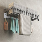 Modern gray aluminum bathroom accessory set