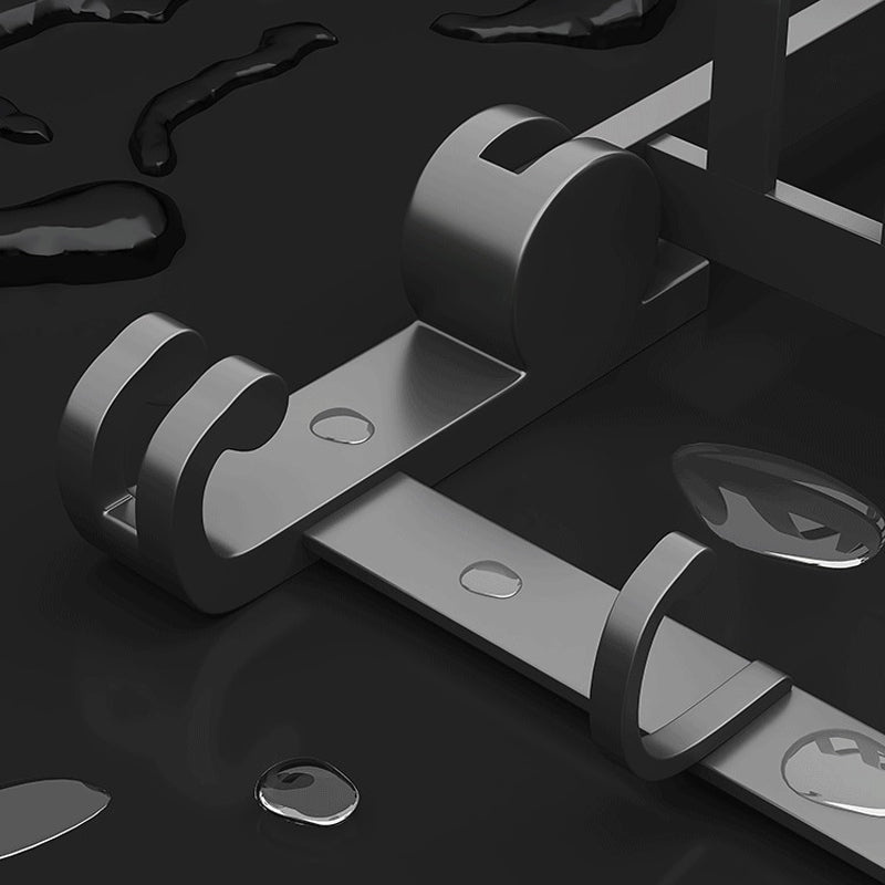 Modern gray aluminum bathroom accessory set