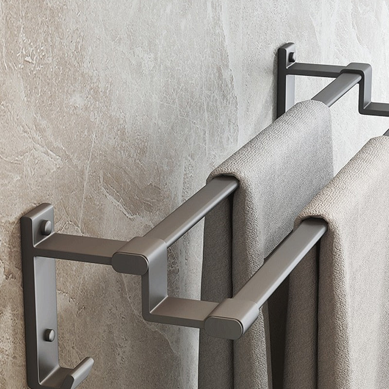 Modern gray aluminum bathroom accessory set