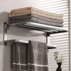 Modern gray aluminum bathroom accessory set