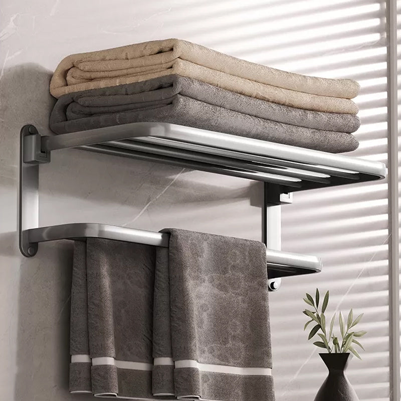 Modern gray aluminum bathroom accessory set