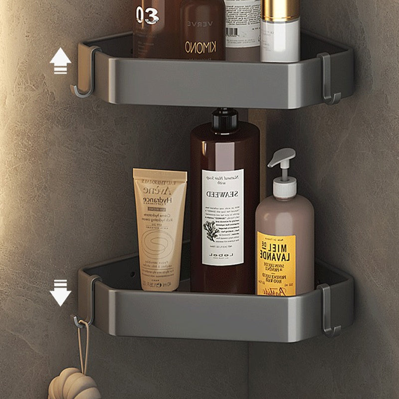 Modern gray aluminum bathroom accessory set