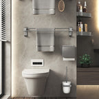 Modern gray aluminum bathroom accessory set