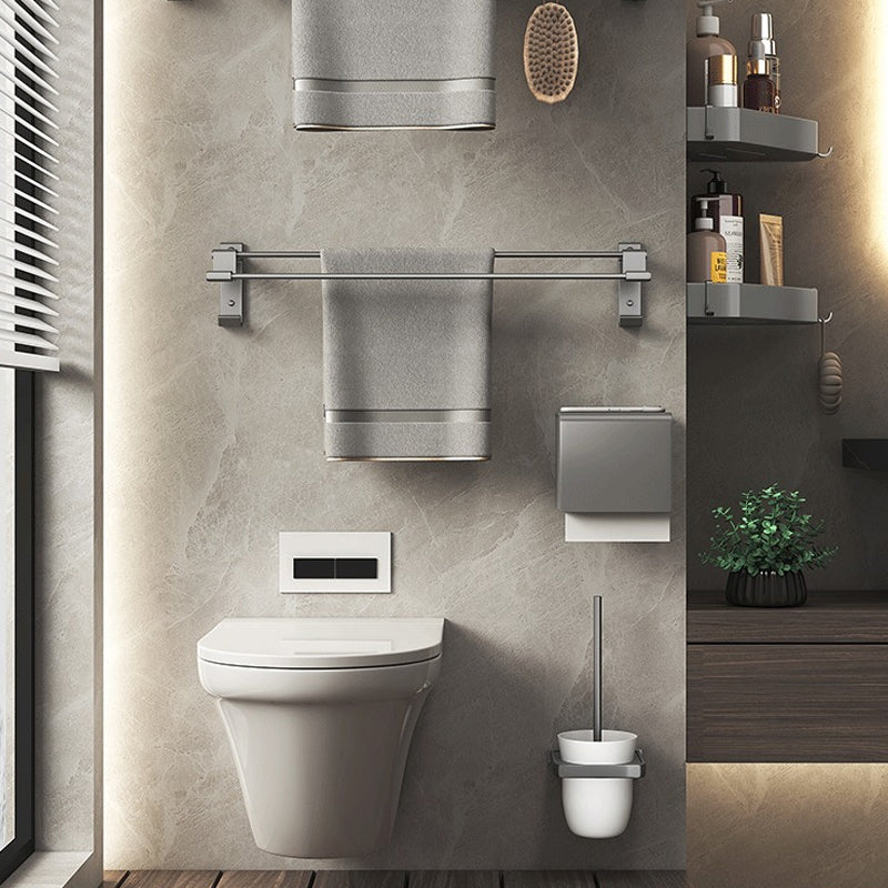Modern gray aluminum bathroom accessory set