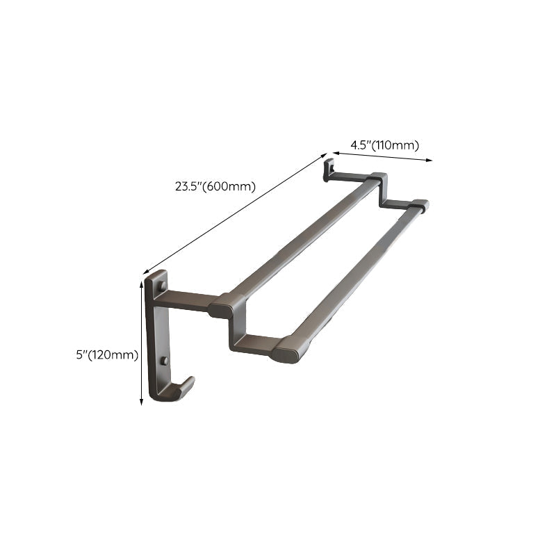 Modern gray aluminum bathroom accessory set