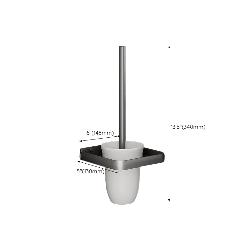Modern gray aluminum bathroom accessory set