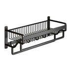 Matt Black 2-piece modern bathroom accessories as a single item or as a set with bath shelf