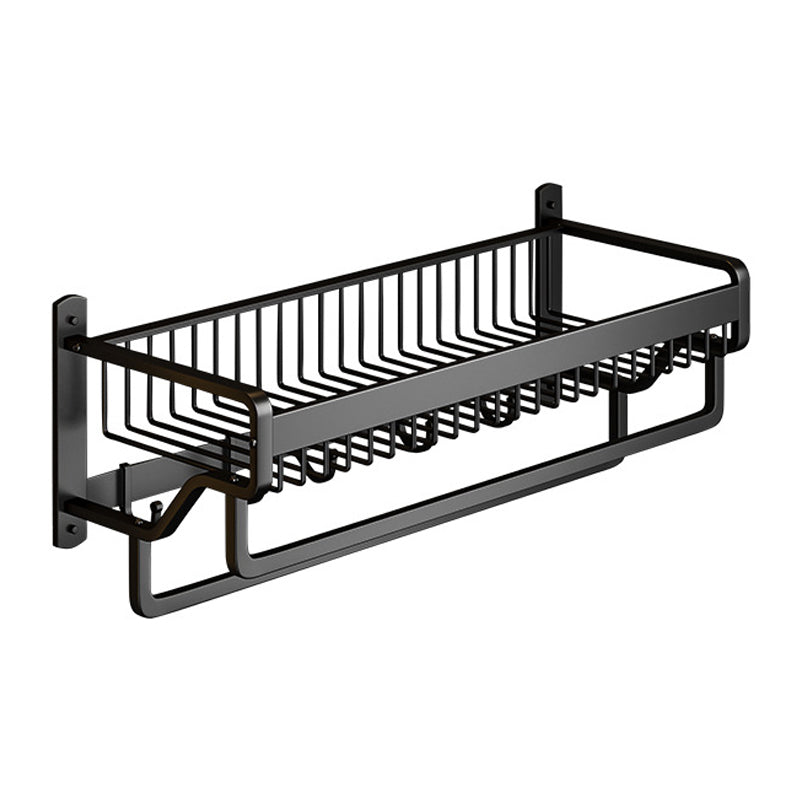 Matt Black 2-piece modern bathroom accessories as a single item or as a set with bath shelf