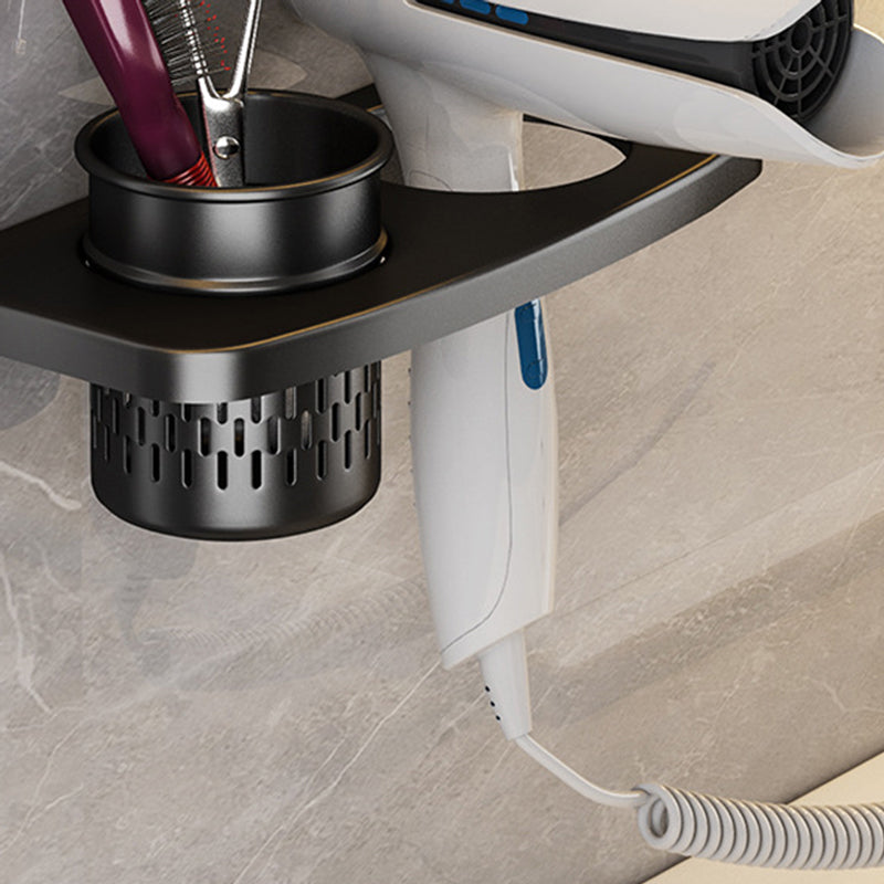 Matt Black 2-piece modern bathroom accessories as a single item or as a set with bath shelf