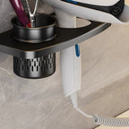 Matt Black 2-piece modern bathroom accessories as a single item or as a set with bath shelf
