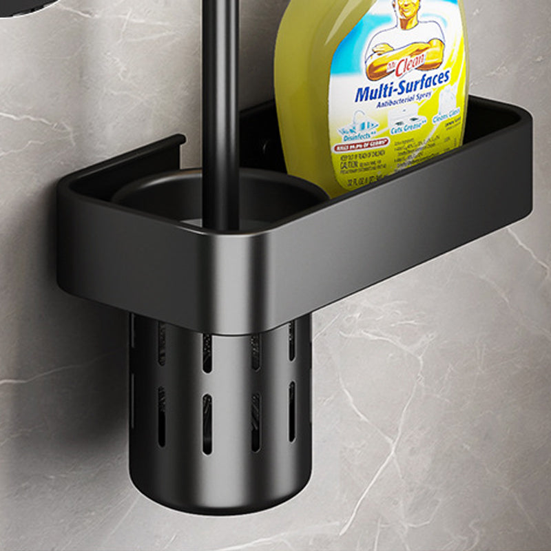 Matt Black 2-piece modern bathroom accessories as a single item or as a set with bath shelf