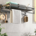 Gray bathroom accessories as a single piece or as a set with towel holder/bathroom shelf/robe hooks