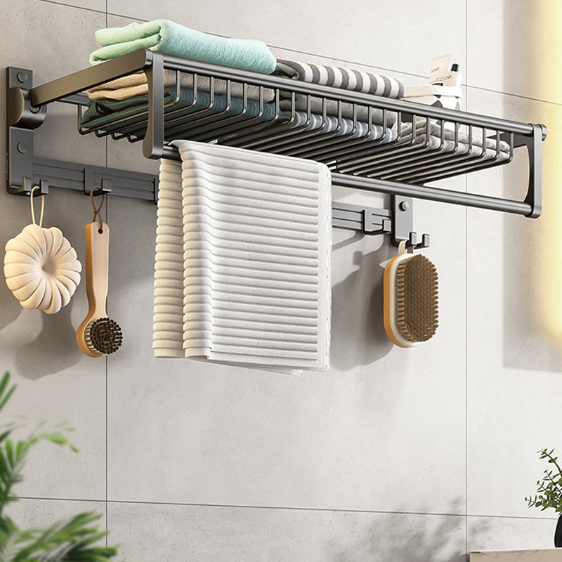 Gray bathroom accessories as a single piece or as a set with towel holder/bathroom shelf/robe hooks