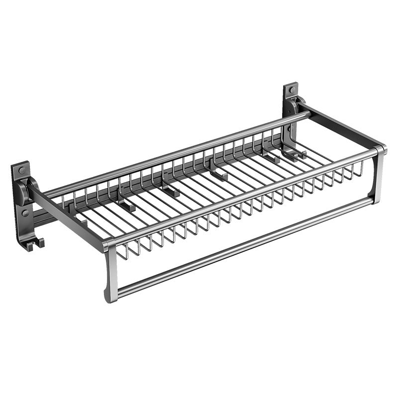 Gray bathroom accessories as a single piece or as a set with towel holder/bathroom shelf/robe hooks