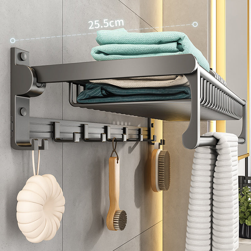 Gray bathroom accessories as a single piece or as a set with towel holder/bathroom shelf/robe hooks