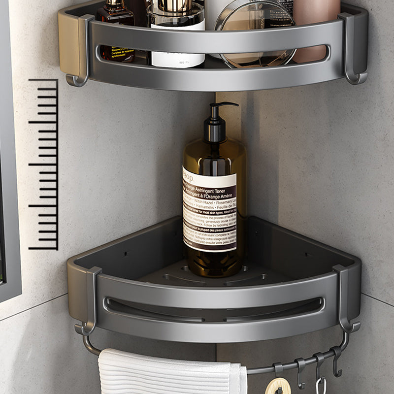 Gray bathroom accessories as a single piece or as a set with towel holder/bathroom shelf/robe hooks