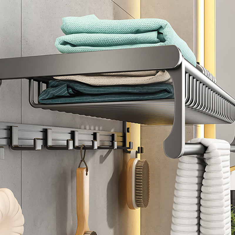 Gray bathroom accessories as a single piece or as a set with towel holder/bathroom shelf/robe hooks