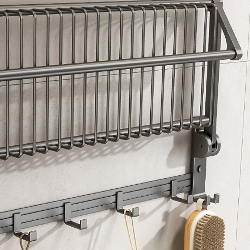 Gray bathroom accessories as a single piece or as a set with towel holder/bathroom shelf/robe hooks