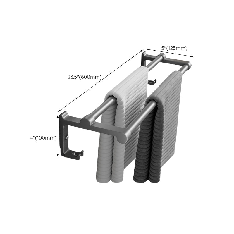 Gray bathroom accessories as a single piece or as a set with towel holder/bathroom shelf/robe hooks