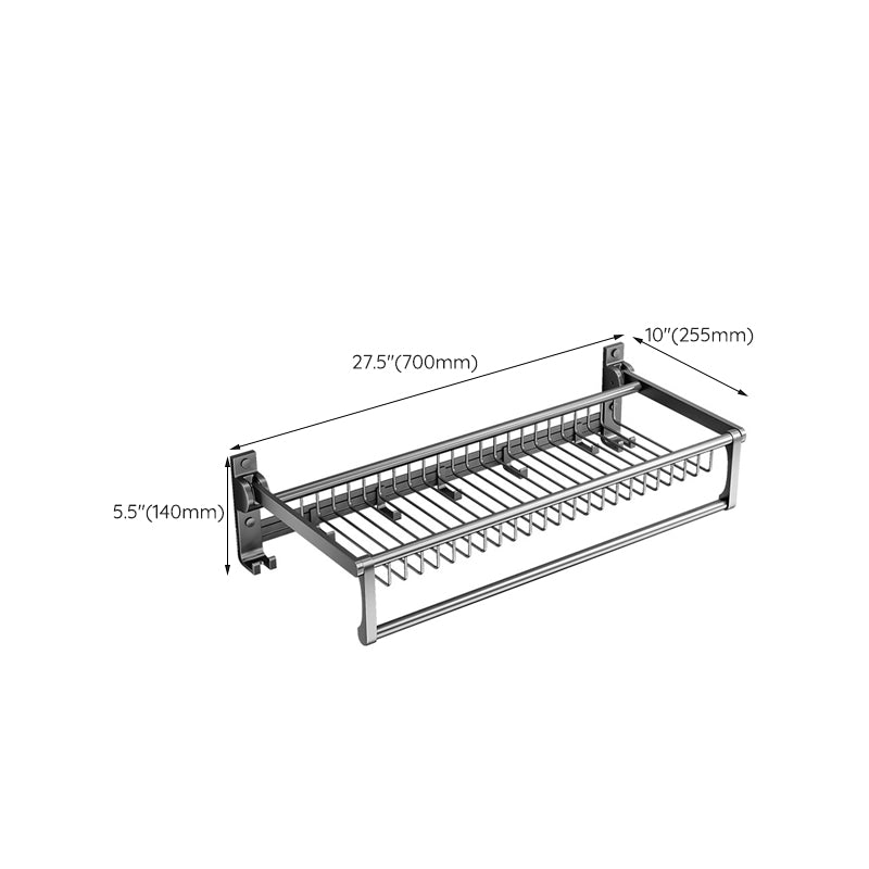 Gray bathroom accessories as a single piece or as a set with towel holder/bathroom shelf/robe hooks