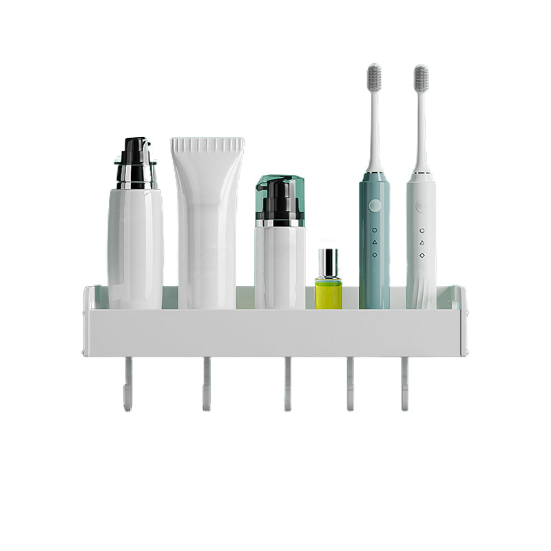 2-piece modern bathroom accessory set White rectangular bath shelf