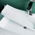 2-piece modern bathroom accessory set White rectangular bath shelf