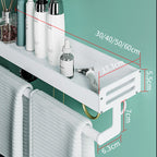 2-piece modern bathroom accessory set White rectangular bath shelf