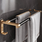 Black and Brass Bathroom Hardware Set Modern Stainless Steel Bathroom Shelf/Towel Holder/Paper Holder