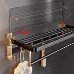Black and Brass Bathroom Hardware Set Modern Stainless Steel Bathroom Shelf/Towel Holder/Paper Holder