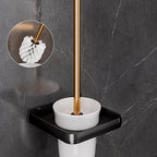 Black and Brass Bathroom Hardware Set Modern Stainless Steel Bathroom Shelf/Towel Holder/Paper Holder