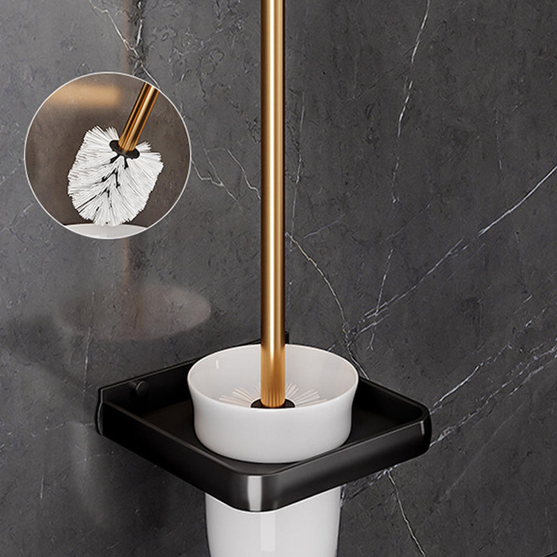 Black and Brass Bathroom Hardware Set Modern Stainless Steel Bathroom Shelf/Towel Holder/Paper Holder