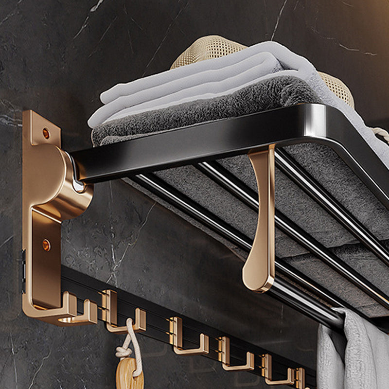 Black and Brass Bathroom Hardware Set Modern Stainless Steel Bathroom Shelf/Towel Holder/Paper Holder