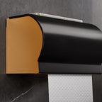 Black and Brass Bathroom Hardware Set Modern Stainless Steel Bathroom Shelf/Towel Holder/Paper Holder